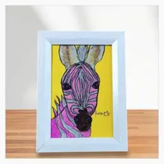 「ゼブラ」 原画 イラスト アート作品 ハンドメイド Rose作