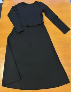 ミラオーウェン　長袖 ロングワンピース ブラック