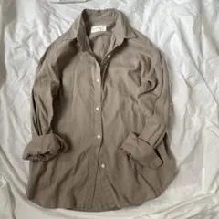 Elura　リネンブレンド冷感シャツ Ｌsize モカ　エルーラ
