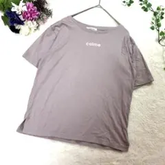 NATURAL BEAUTY BASIC 英字ロゴTシャツ　M くすみパープル