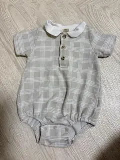 tete a tete ロンパース　グレーとホワイトチェック