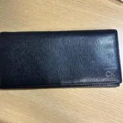 Calvin Klein 二つ折り財布 黒 本革