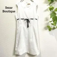 レース　ノースリーブレースワンピース ホワイト　上品　膝丈