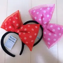 ミニー ビックリボンカチューシャ 2点セット