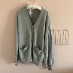 グレー Vネック ニットカーディガン WEGO