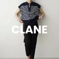 Mサイズ CLANE ワイドノースリーブス ボーダートップス クラネのサムネイル