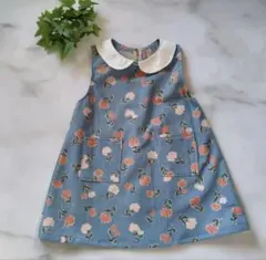 ハンドメイド　花柄 ノースリーブ ワンピース
