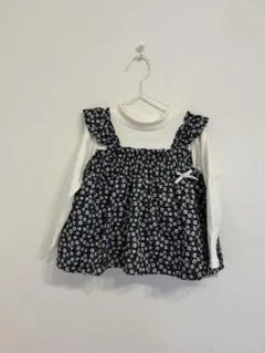 petit main 花柄フリルトップス 100cm