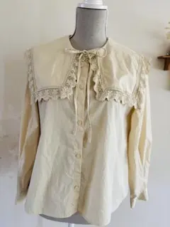 GU レース付きビッグ襟　長袖シャツ