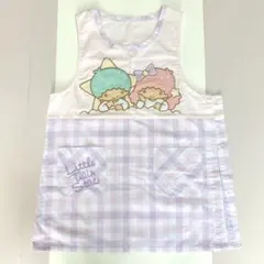 サンリオ キキララ リトルツインスターズ エプロン 保育士 ピンク チェックのサムネイル