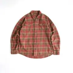 ORVIS 00s 長袖チェックヘビーネルシャツ 赤　XLのサムネイル