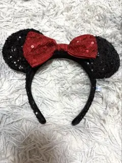 ディズニー　ミニー　スパンコール カチューシャ