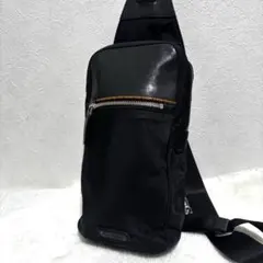 ポールスミス ボディバック ショルダーバッグ レザー マルチストライプ 黒