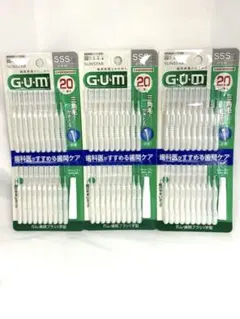 GUM 치간 브러쉬, I자형 [사이즈: SSS], 20개 x 3개 세트, 총 60개