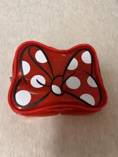 ミニーマウス リボン型ポーチ 赤