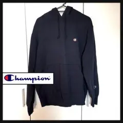 championチャンピオン　スウェットパーカー　ネイビー　紺　ワンポイント