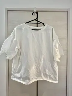 【美品】千趣会 ベルメゾン 袖レース カットソー Tシャツ ホワイト Lのサムネイル