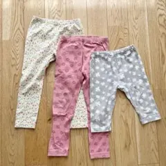 キッズ 女の子 薄手 レギンス パンツ3点セット 100cm