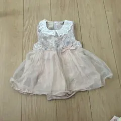 petit main フリル付きロンパース 80