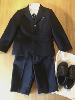 美品⭐︎CHOPINダークネイビー スーツ 115cmシャツシューズ19cmセット