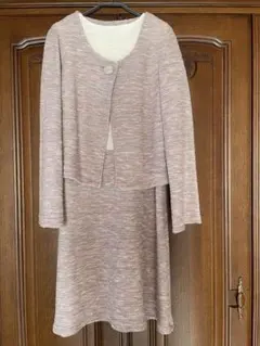 ピンク ニット ジャケット ワンピース スーツ セット