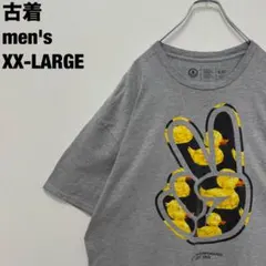 古着 NEFF ネフ Tシャツ ピースサイン アヒル ビッグサイズ グレーXXL