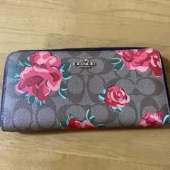 COACH シグネチャー ローズプリント ラウンドファスナー長財布のサムネイル