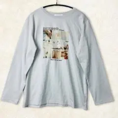 ✨chocol raffine✨ ショコラフィネ フォト長袖Tシャツ 灰 Fのサムネイル