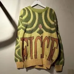 Ficce フィッチェ 総柄 コットン アクリル ニット L 小西良幸 ドン小西のサムネイル