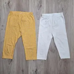 値下げ☆パンツセット☆サイズ120☆ユニクロ☆トリドリー☆七分丈☆白☆チェック