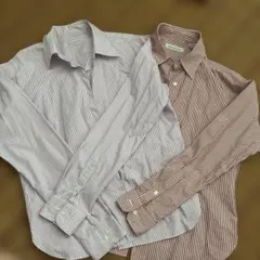 【美品★Hiyoyoshi シャツ★13】綿100ストライプ長袖シャツ