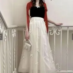 グレイル リボンチュールフレアスカート dk1206 GRL