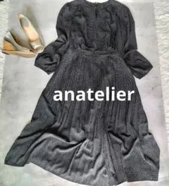 【anatelier】アナトリエシフォン　ドットロングワンピース　タックプリーツのサムネイル