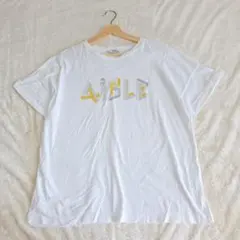 【AIGLE】エーグル ホワイト クルーネックTシャツ ロゴTシャツ Mのサムネイル