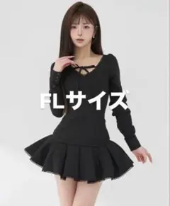 darich フロントリボンコットンレースミニワンピース FL