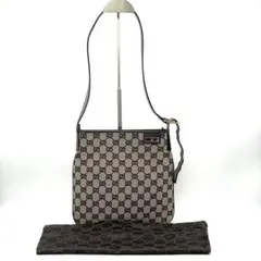 GUCCI GGキャンバス ショルダーバッグ ブラック