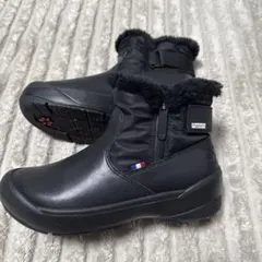 ルコック 防水スノーブーツ ブラック雪道に強いソールサイドジップ新品同様