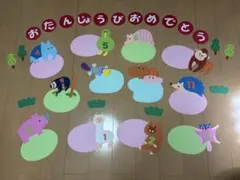 動物キャラクターの誕生日飾りセット