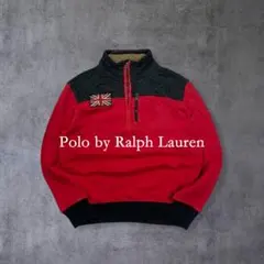 90s Poloby RalphLaurenハーフジップスウェットTALON古着