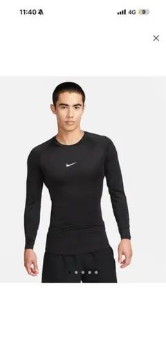 Nike ブラック トレーニングシャツ XL