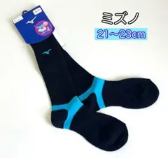 ミズノ【21-23cm】V2MX800792 バレーボールソックス 黒×青のサムネイル