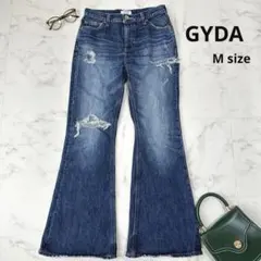 美品　GYDA ミドルウエストSIDE RIPPEDフレアデニムパンツのサムネイル