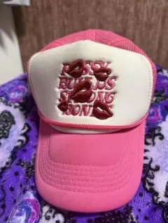 ラロパ ピンク メッシュキャップ 刺繍デザイン