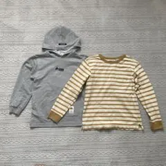 男の子140 UNIQLO•ロゴス長袖ロンT2枚セット