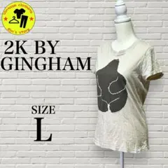 【2K BY GINGHAM】半袖　Tシャツ　クマプリント　Lサイズのサムネイル