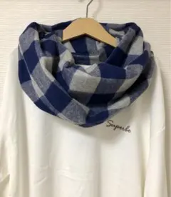 播州織☆起毛のあったかスヌード 検）check&stripe ブロックチェック