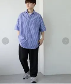 Discoat ブロードアソートオーバーシャツ　ブルー　フリーサイズのサムネイル