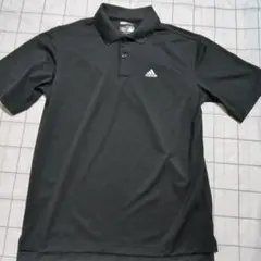 adidas ゴルフ 半袖ポロシャツ ブラック ロゴ刺しゅう メンズ S/P