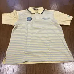 Munsingwear L イエロー ストライプ ポロシャツ