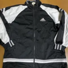 アディダス ジャージ トラックジャケット 黒 90s パフォーマンス 刺繍